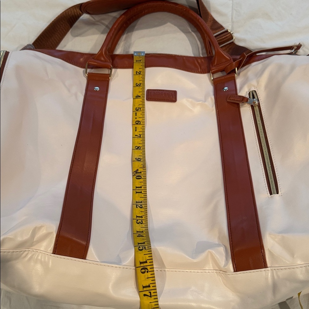 Emmafy NWOT 🔥sale🔥travel smart garment bag in cream and brown - Picture 7 of 15
